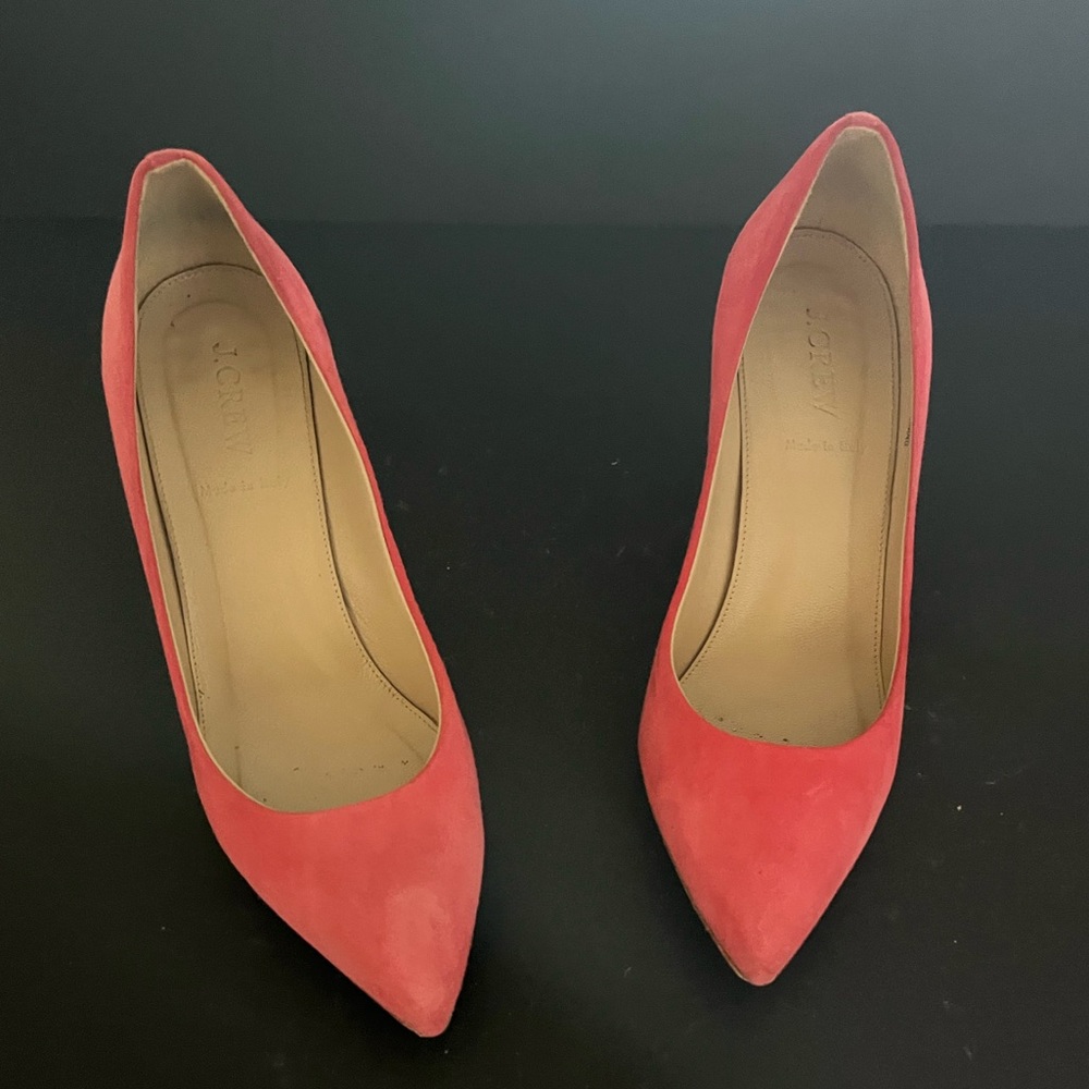 J. Crew Everly suede heels I Color: Pink I Size: 8.5